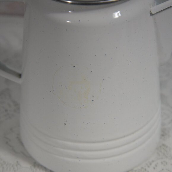 Enamelware Decorative White Coffee Percolator - Picture 11 of 12
